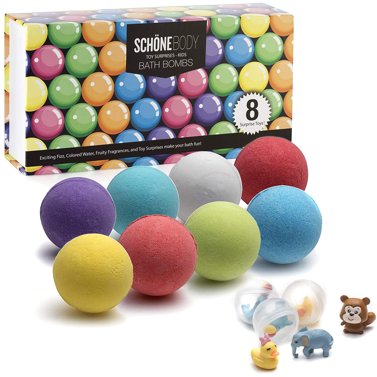 XXL Kids Toy Bath Bombs - XL 8 Surprise Aromatics Kids Surprise