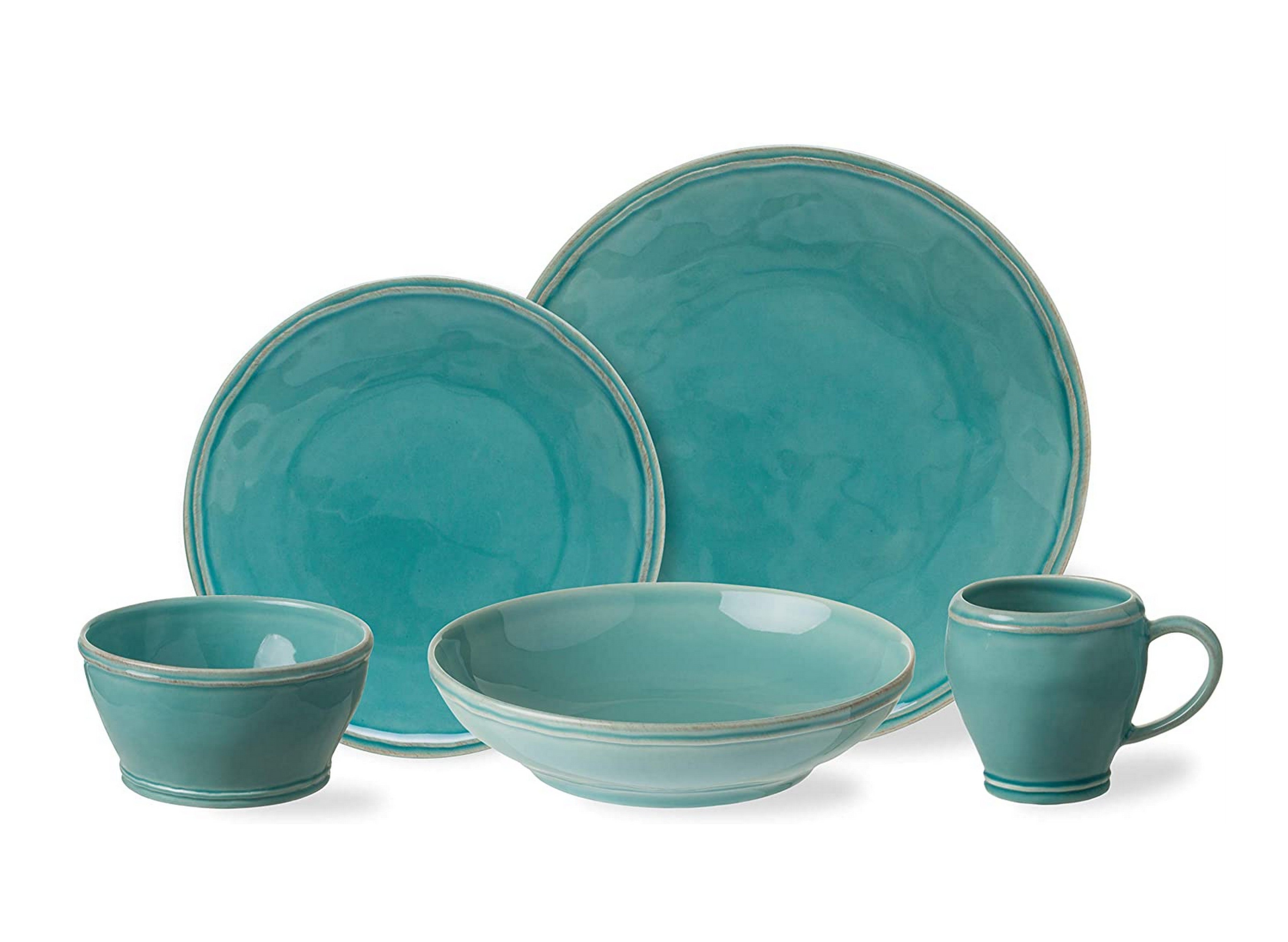 Casafina Taormina Stoneware Bathroom Accessories - Aqua