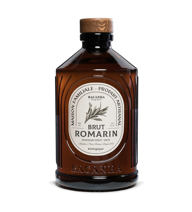 BACANHA - Organic and Raw Syrup - Rosemary Syrup - For Cocktail, Lemonade, Water and Ice Tea - 400 ml