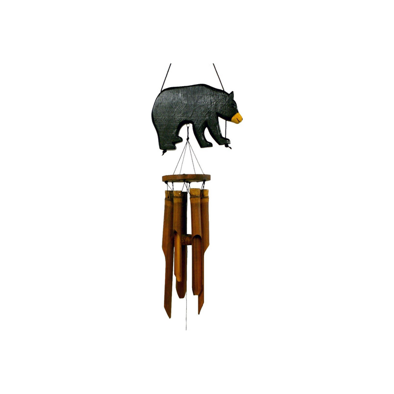 Cohasset Gifts 171BBS Cohasset Black Bear Silhouette Bamboo Wind Chime