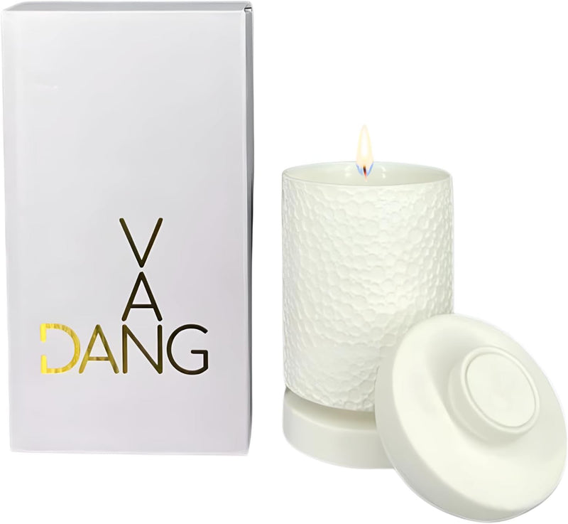 Van Dang Moonscape Candle Texturized Bubble Crater Surface Luxury Aromatherapy Home Decor Porcelain Notes of Rose, Muguet, Patchouli, Oak Moss, Musk Long Lasting 80 Hour Burn Time 330g (Rosa Luna)