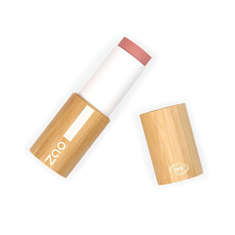 Zao Blush Stick Glow Effect Flirtatious Face Stick Cheeks Anti Aging Fine Lines Continuous Film Pigmented Creamy Softening & Restorative Organic Jojoba Oil Contour Highlight Makeup 10g (841)