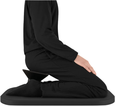 Walden Seiza Meditation Bench Comfortable Traditional Oak Wood Yoga Stool for Zen Practice Wide Seat Includes Top Cushion Home Decor Indoor & Outdoor Use Meditation Accessories (Black Ash)