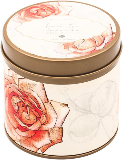 Rosy Rings Signature Tin Candle - Aromatherapy Fragrance Elegant Home Decor Gift Long Lasting 50 Hour Burn Botanical Floral Notes of Apricot, Blond Woods, Mirabelle Plum, Pomelo, Violet (Apricot Rose)