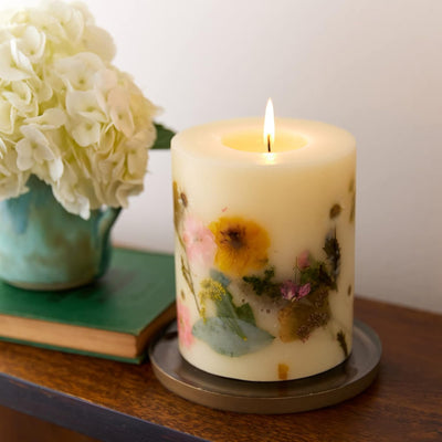 Rosy Rings Round Botanical Lemon Blossom & Lychee Candle, Lychee Aromatherapy Candles, Luxury Candles, Long Lasting Candles (Medium)