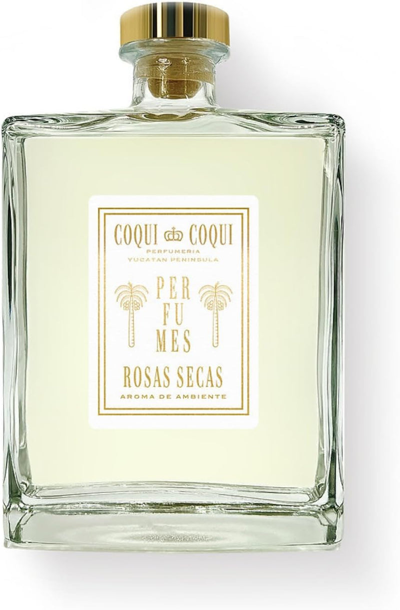 Coqui Coqui Rosas Secas Essential Oil Reed Diffuser for Home Notes of Dried Roses Aromatherapy Scented Air Freshener Deodorizer Oil Fragrance Living Room Home Decor Gifts Lasts 13 Months 375ml