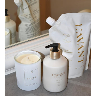 L'AVANT Collective Luxury Hand Lotion Refill - Fresh Linen High Performing Moisturizing Hand Cream for Dry, Cracked Hands Fragrance - Shea Butter Heal & Restore Softens Skin Fresh Linen 20 Oz