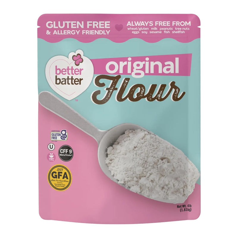 Better Batter Original Blend Multipurpose Certified Gluten-Free Flour, Top 8 Allergen Free, Cup for Cup Baking Alternative to Ordinary Flour 4LB Pouch