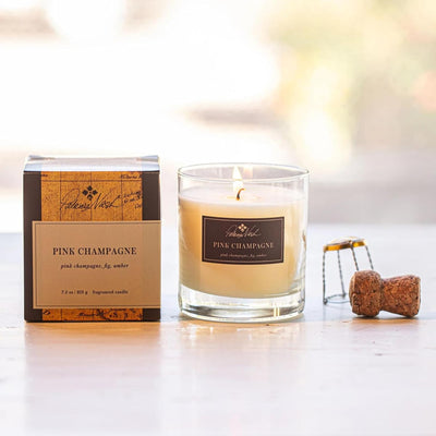 Rosy Rings Patricia Nash Candle | Long Lasting Fragrance Home Decor Gift Luxurious Aromatherapy Notes of Pink Champagne, Fig, Musk, Sandalwood, Amber 60 Hour Burn 7.5oz 3.5" H (Pink Champagne)