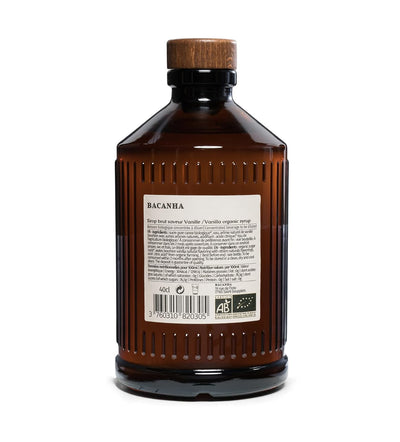 BACANHA - Organic and Raw Syrup - Vanilla Syrup - For Coffee, Cappuccino, Tea and Cocktail - 400 ml