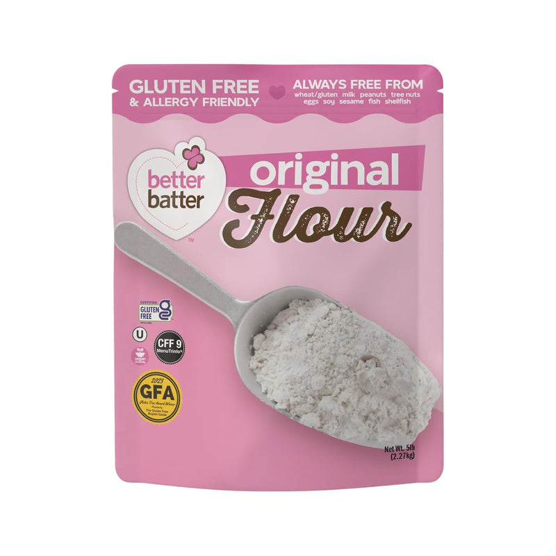 Better Batter Gluten Free Flour - Award Winning Nutritious, Vegan, Allergen Free, & Kosher - Cup for Cup Alternative All-Purpose Baking, Certified Organic, Non-GMO, 5 lb