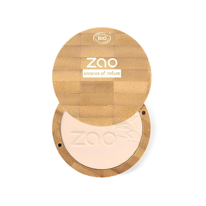 Zao Makeup Compact Pressed Powder Foundation Blendable Face Makeup Long Lasting Portable Full Coverage with Macadamia Oil & Cocoa Butter Lightweight Airbrushing for Pores & Imperfections 9g (306)