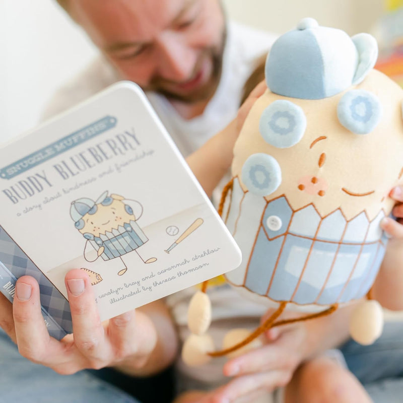 Snuggle Muffins Snuggler & Bedtime Story Time Book Gift Set with a Delicious Recipe for a Sweet Treat to Bring Families Together in The Kitchen! Soft & Cuddly Learning (Buddy Blueberry)