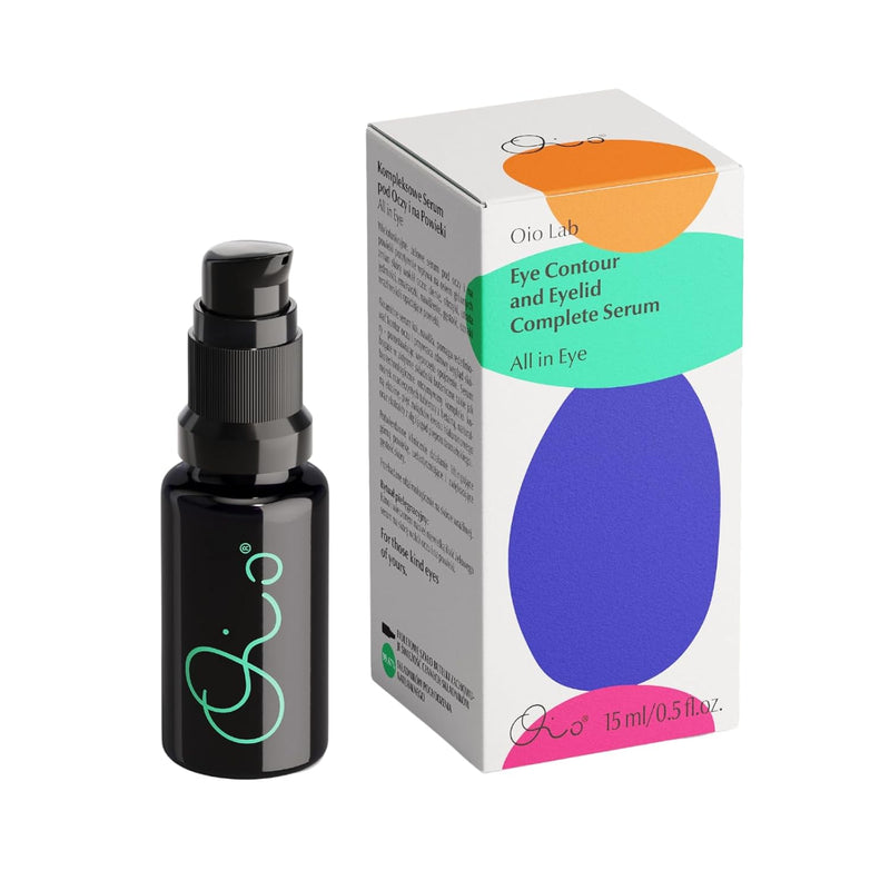 Oio All In Eye Contour & Eyelid Serum Firm & Lift Gel for Dark Circles, Puffiness, Wrinkles & Hydration – Multi-Target Eye Serum with Tuberose Stem Cells, Algae & Tasmanian Pepper Berry Extract 15ml