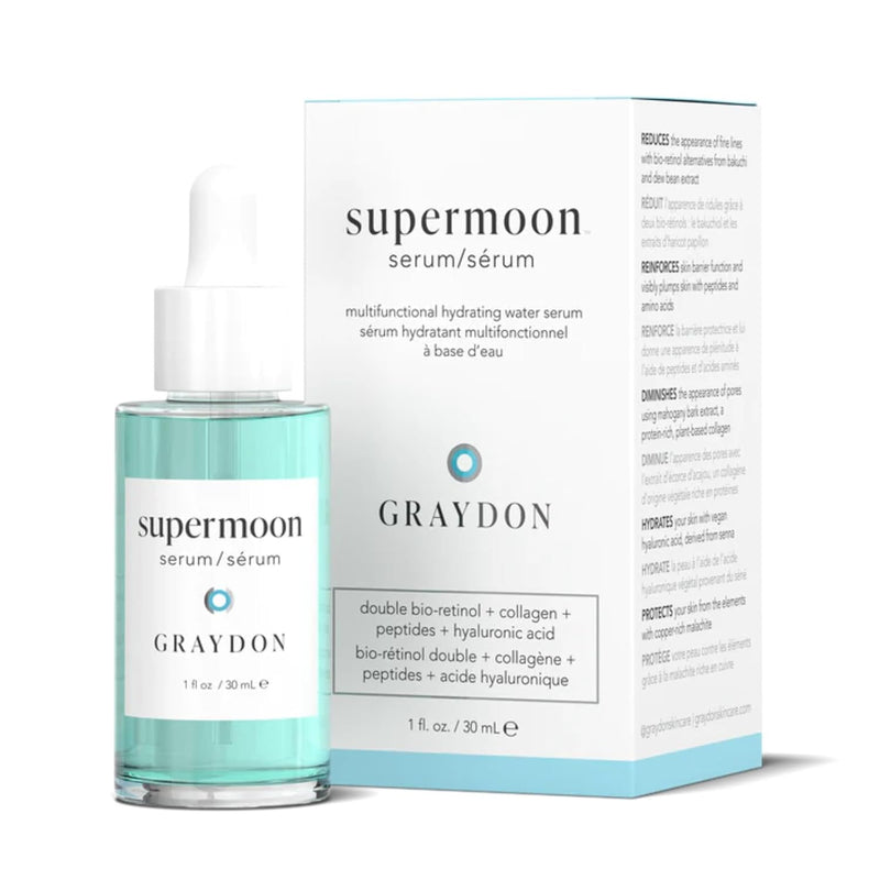 Graydon Skincare Supermoon Serum Anti Aging | Reduces Appearance of Fine Lines, Wrinkles Plant Based Hyaluronic Acid, Vitamin C Plumps Skin 1oz