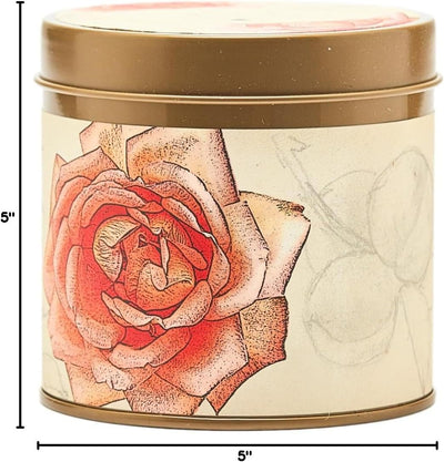 Rosy Rings Signature Tin Candle - Aromatherapy Fragrance Elegant Home Decor Gift Long Lasting 50 Hour Burn Botanical Floral Notes of Apricot, Blond Woods, Mirabelle Plum, Pomelo, Violet (Apricot Rose)