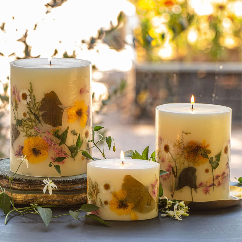 Rosy Rings Round Botanical Lemon Blossom & Lychee Candle, Lychee Aromatherapy Candles, Luxury Candles, Long Lasting Candles (Small)