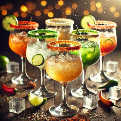 5-Pack Premium Margarita & Cocktail Flavored Salt Rimmer, Variety Set 3.5oz - Chili Lime, Lemon Drop Sugar, Lime, Habanero & Honey, Jalapeno Citrus - No Silicon Dioxide, Easy Screw-On Lid, Kiri & Sons