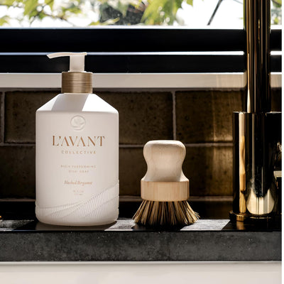 L'AVANT Collective High Performing Dish Soap | Plant-Based Ingredients & High Performing Formula | Notes of Bergamot, Orange Blossom, Amber, Cedar Reusable Glass Bottle Blushed Bergamot Scent |16oz