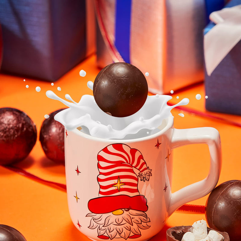 Hot Chocolate Boms Marshmallow Balls - Set of 6 - Delicious Cocoa Melts Bom Filled Marshmallows - 2 Flavors Caramel & Fudge Brownie Candy - Classic Milk Chocolates Cocoa Melt Gift - Delicious Gifts