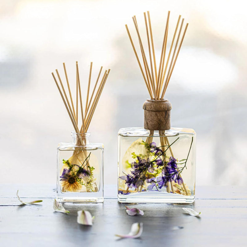 Rosy Rings Botanical Reed Diffuser 4oz - Lasts 4-6 Months Aromatherapy Notes of Cashmere Vanilla Jasmine Lily Sandalwood Apple Long Lasting Floral Luxurious Home Fragrance Decor Gifts (Vanilla Rain)