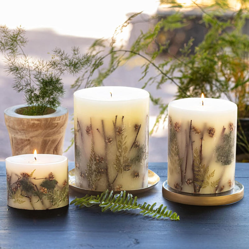 Rosy Rings Forest Round Botanical Candle 200 Hour Burn Time - Notes of Clary Sage, Creamy Sandal, White Musk Aromatherapy Candles, Woodsy Scent Aroma Luxury Candles, Long Lasting Candles Decor 6.5" H