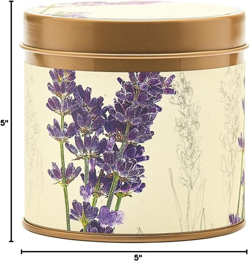 Rosy Rings Signature Tin Candle - Aromatherapy Fragrance Elegant Home Decor Gift Long Lasting 50 Hour Burn Botanical Floral Notes of Amber, Bergamot, Cedarwood, Eucalyptus, Musk (Roman Lavender)