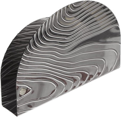 Alessi PU08 Veneer Napkin Holder in 18/10 Stainless Steel with Relief Decoration, One size, Super White