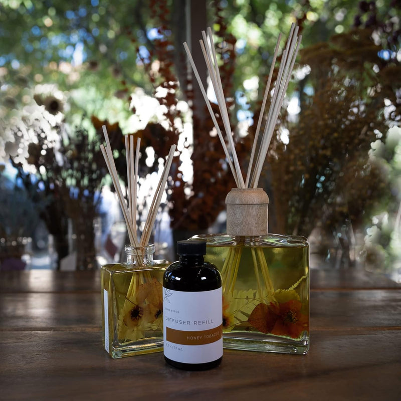 Rosy Rings Fragrance Diffuser Oil Refill 6oz - Aromatherapy, Scented Air Freshener Deodorizer Oil, Scented Refill for Home, Kitchen, Living Room, Decor Gifts Humidifier Essential Oils (Honey Tobacco)
