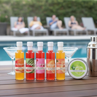 Cocktails, Margarita Mixer Gift Set – 6 Set, Easy-Mix Variety Fruity Drink Mixes & Lime Rimming Salt | Premium Bar Essentials, Home Entertaining | Fun, Vegan and Vegetarian, Party Gift Cocktail Lovers