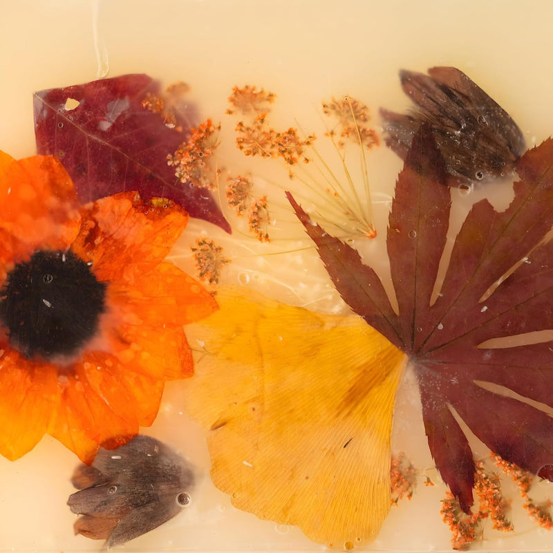 Rosy Rings Harvest Pumpkin Round Botanical Candle 120 Hour Burn Time - Notes of Cinnamon, Clove, Vanilla Aromatherapy Long Lasting Luxurious Fragrance Floral Home Decor Housewarming Gifts (Small)