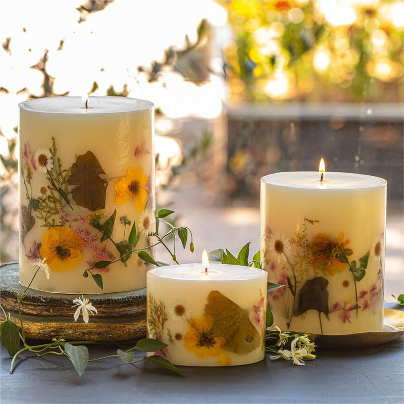 Rosy Rings Round Botanical Lemon Blossom & Lychee Candle, Lychee Aromatherapy Candles, Luxury Candles, Long Lasting Candles (Medium)