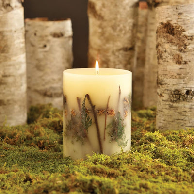 Rosy Rings Forest Round Botanical Candle 120 Hour Burn Time - Notes of Clary Sage, Creamy Sandal, White Musk Aromatherapy Candles, Woodsy Scent Aroma Luxury Candles, Long Lasting Candles Decor 5.5" H