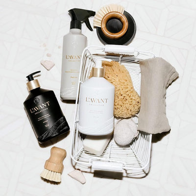 L'AVANT Collective Hand Soap, Dish Soap & Multipurpose Surface Cleaner Bundle Fresh Linen | High Performing Formula Luxurious Ingredients Soft Smooth Hands & Dishes | Kitchen Home Decor Hostess Gifts