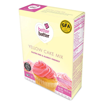 Better Batter Yellow Cake Mix | Certified Kosher, Vegan & Gluten Free Mix for Baking Top 8 Allergen-Free Perfect for Cakes & Cupcakes! Add Water, Oil & Eggs Hostess Kitchen Cooking Gifts 18.25oz Pouch