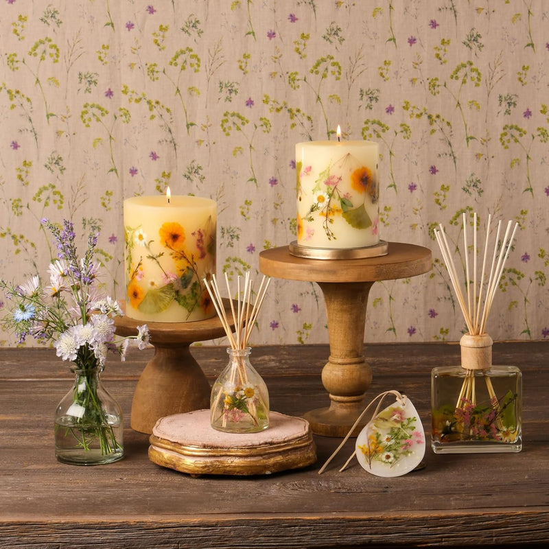 Rosy Rings Round Botanical Lemon Blossom & Lychee Candle, Lychee Aromatherapy Candles, Luxury Candles, Long Lasting Candles (Small)