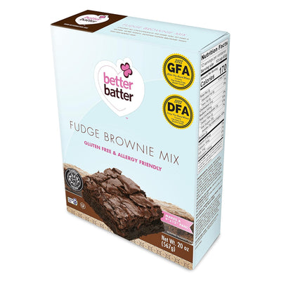 Better Batter Fudge Brownie Baking Mix, Certified Gluten Free, Non-GMO, Vegan, Kosher, Top 10 Allergen Friendly, Cup for Cup Baking Alternative, 20oz