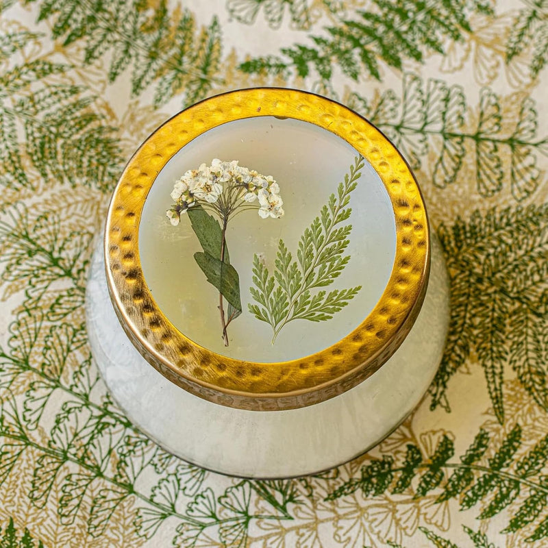 Rosy Rings Pressed Floral Candle - Aromatherapy Candles, Long Lasting Scented Luxury Candles for Home Decor, Botanicals Gifts Notes of Clary Sage, Santal, Red Cedar, Musk Medium (Forest)