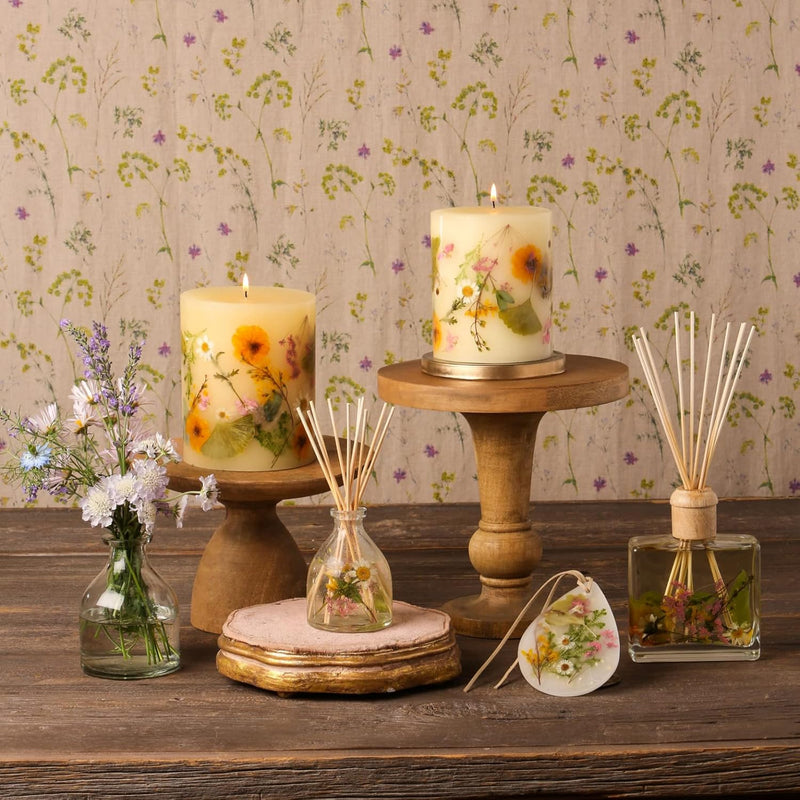 Rosy Rings Round Botanical Lemon Blossom & Lychee Candle, Lychee Aromatherapy Candles, Luxury Candles, Long Lasting Candles (Medium)