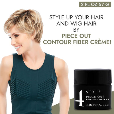 Jon Renau Piece Out Contour Fiber Crème for Synthetic, Heat Friendly and Human Hair, Wig Styling Cream - 2 Fl Oz