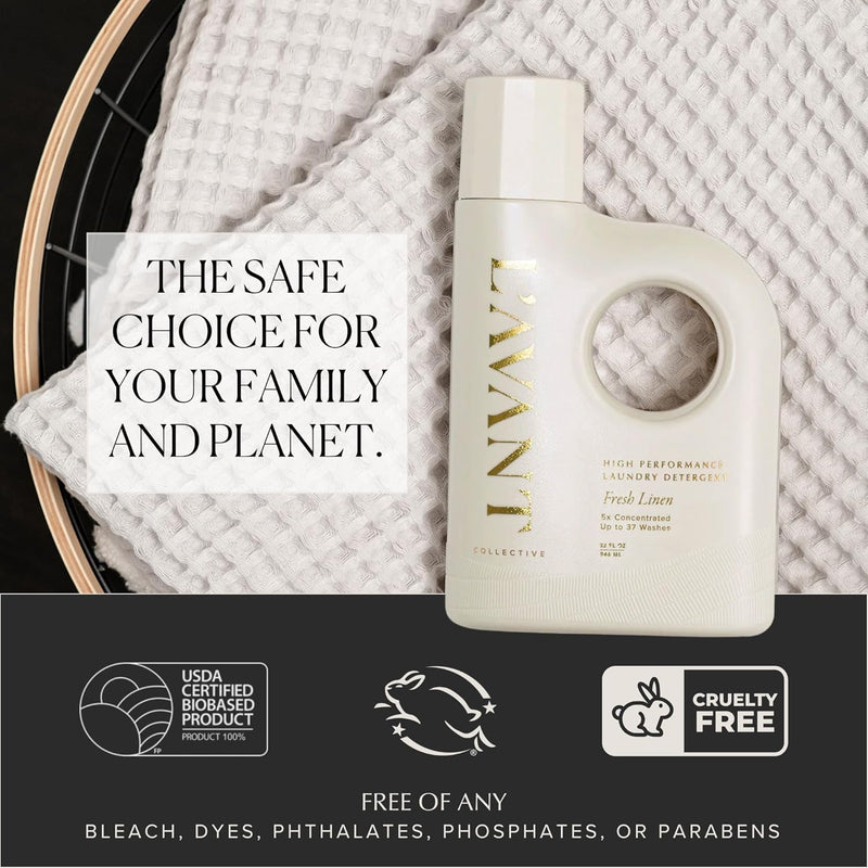 L’AVANT Collective | Fresh Linen Laundry Detergent - Powerful Stain Remover & Gentle Laundry Soap | Natural Baby Laundry Detergent for Sensitive Skin | Made for Delicate Fabrics | No Harsh Chemicals