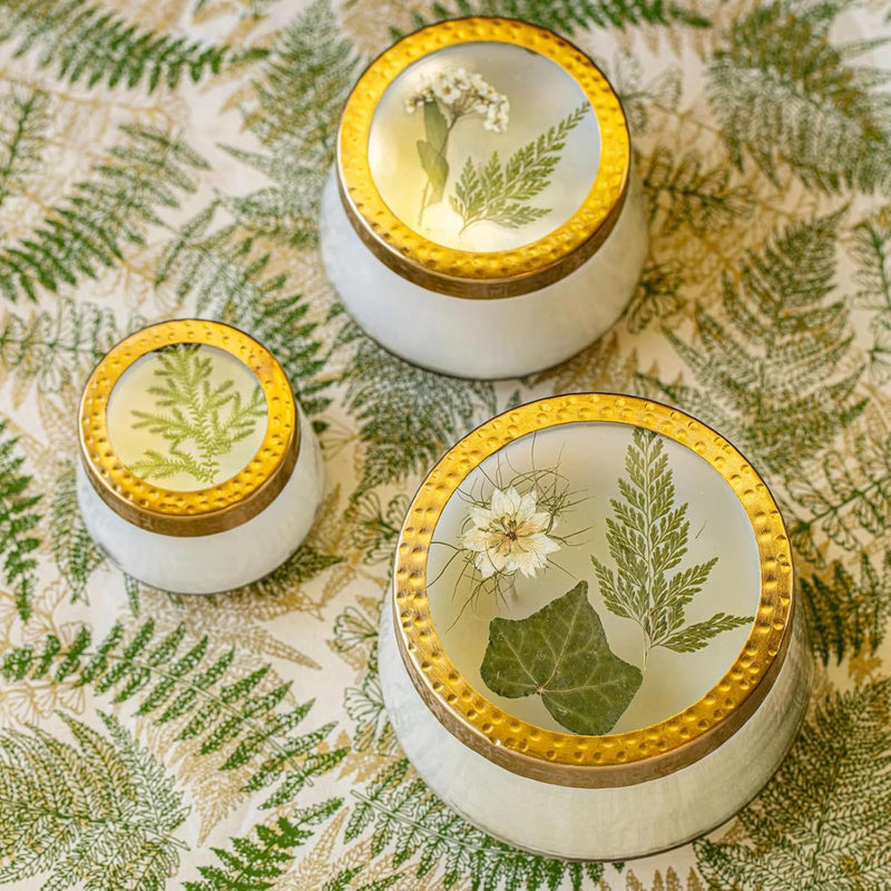 Rosy Rings Pressed Floral Candle - Aromatherapy Candles, Long Lasting Scented Luxury Candles for Home Decor, Botanicals Gifts Notes of Clary Sage, Santal, Red Cedar, Musk Medium (Forest)