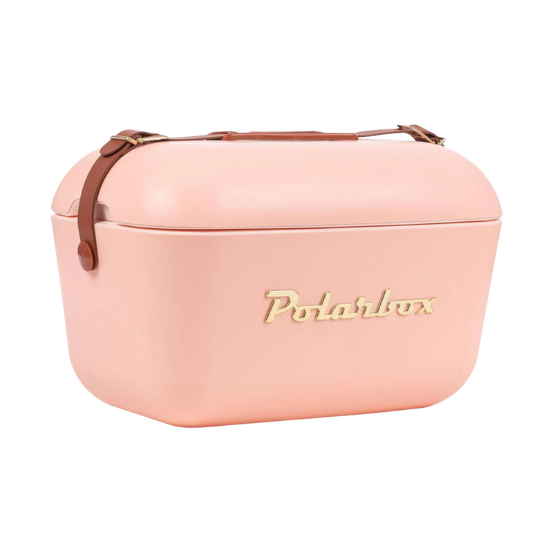 Polarbox Cooler Retro Beach Cooler Vintage Picnic Lunch Box Bag Portable Cooler Travel Camping Hiking 90s Style Ice Chest Extra Large Lightweight for Cans Beers & Seltzer Drinks 20L (Coral Gold)