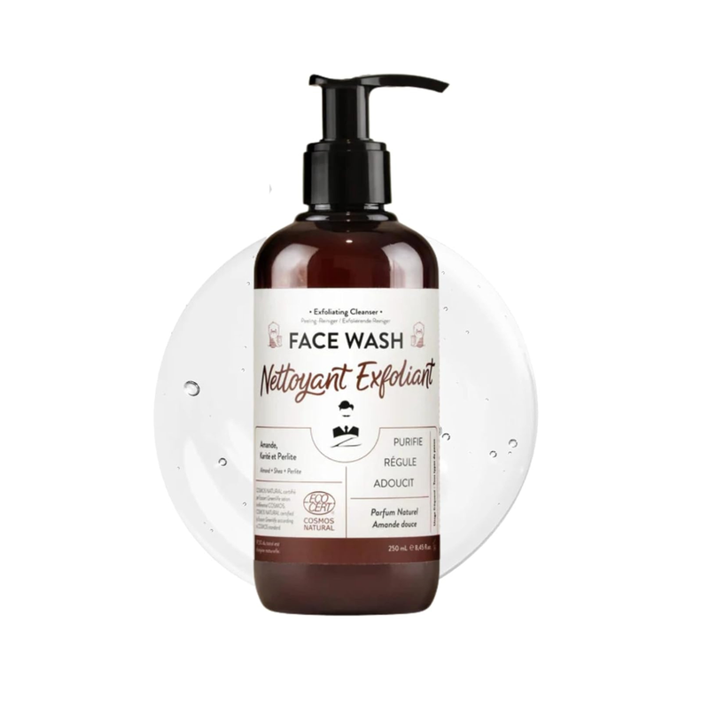 Exfoliating Face Wash | Award Winning Natural Cleansing Gel with Sweet Almond & Shea Butter | Gentle Daily Exfoliating Facial Cleanser | Citrusy Fragrance Vegan Made in France 8.45oz