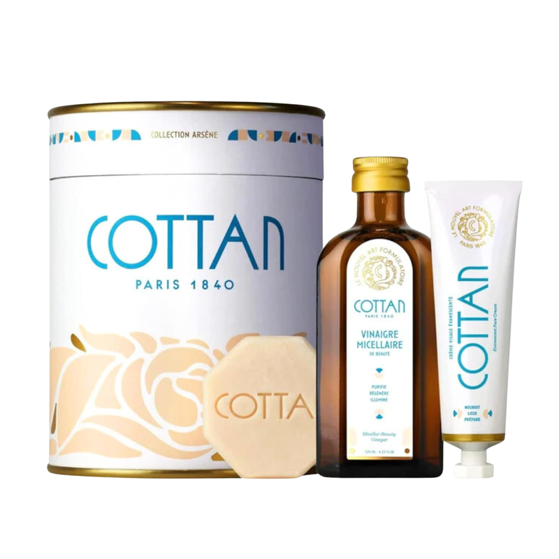 Paris Arsène Beauty Ritual Tin | Softened Face Soap, Micellar Beauty Toner & Evanescent Face Cream | Vegan, 99% Natural Ingredients | French Skincare Set for Cleansing, Hydration & Softness