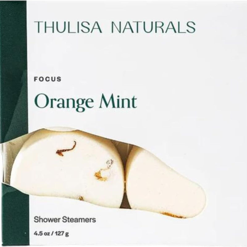Orange Mint Shower Steamers Aromatherapy | Organic Shower Bombs with Essential Oils | Self Care Christmas Birthday & Spa Gifts for Women & Men | Stocking Stuffers | 4 Pack