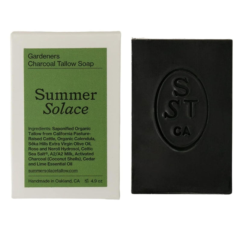 Soap Bar All-Natural Face & Body Wash Brick Exfoliating Deeply Cleansing & Soothing for Dry, Hardworking Hands Activated Charcoal Bar Soap 3.5oz (Gardeners)