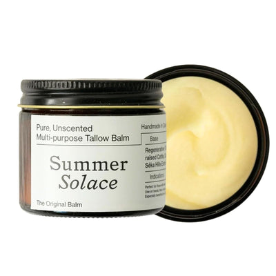 Summer Solace Pure Unscented Tallow Balm Nourishing Face & Body Cream Multi Purpose Hydrating Natural Moisturizer For Soft, Supple Skin Body Butter Tallow Hydrates Sensitive, Dry & Cracked Skin 60ml