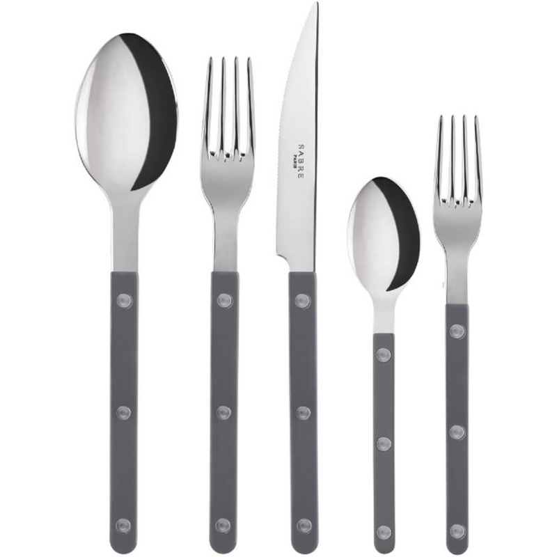 Sabre Paris Flatware Bistrot Stainless Steel Dark Grey 5-Piece Place Setting Service for 4 (20 pieces)