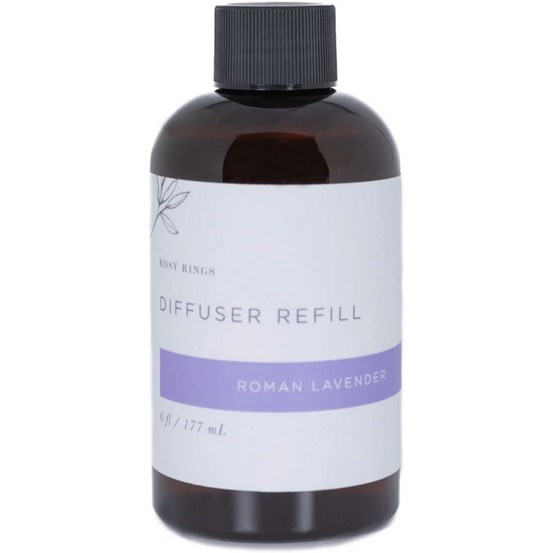 Rosy Rings Fragrance Diffuser Oil Refill 6oz - Aromatherapy, Scented Air Freshener Deodorizer Oil, Scented Refill for Home, Kitchen, Living Room, Decor Gifts Essential Oils (Roman Lavender)